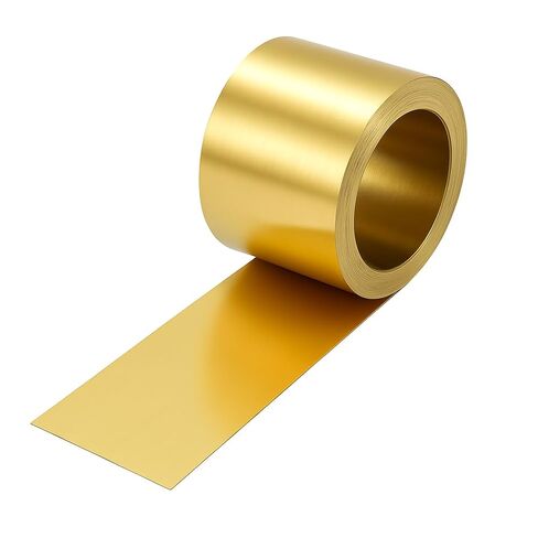 Brass Sheet Roll, 0.2mm Thick x 100mm Wide x 1000mm Long, Brass Metal Strip Foil Roll for Crafts, DIY, Electrical Repair, Grounding in Saudi Arabia