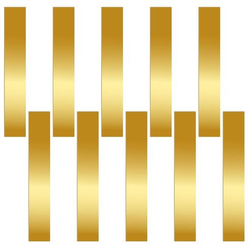Swpeet 10Pcs 0.002" Thickness Brass Strip Kit, 6" Length x 1" Width Brass Sheet Metal Plates Brass Shim Stock for Crafts DIY Decoration in Saudi Arabia