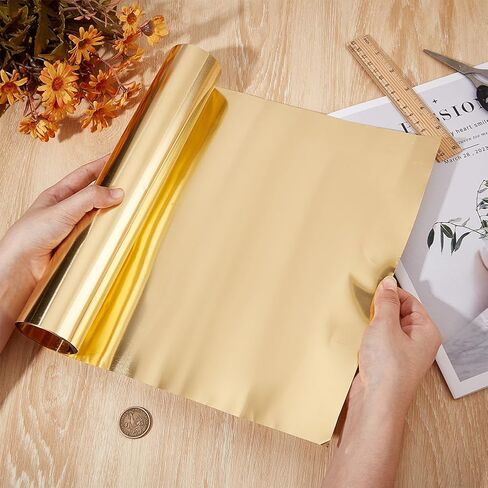 Beebeecraft 39.4"x11.8"x0.002" H62 Brass Sheet Roll Golden Flat Metal Copper Sheet Roll No Scratches Brass Plates for Crafts DIY Decoration Jewelry Repairs Electrical in Saudi Arabia