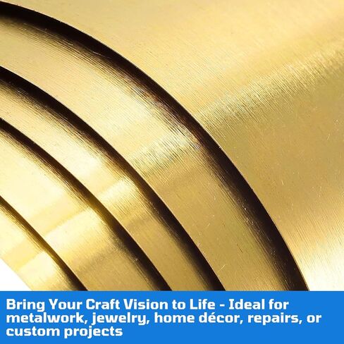 Brass Sheet Roll, 1000mm x 100mm x 0.1mm Brass Foil Sheet, Gold Metal Strip for Crafts, DIY, Jewelry Making, Model Projects, Repairs in Kuwait