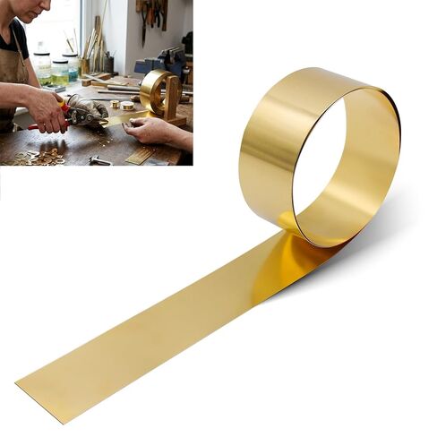 Brass Sheet Roll 0.2mm×300mm×1000mm Thin Brass Foil Sheets Strip for Grounding DIY Crafting Manufacturing Electrical Building Decor in Saudi Arabia