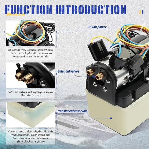V351HPU1 Hydraulic Power Unit-12V Replace for Pump Two Solenoid Valves Compatible with Bennett Marine in Saudi Arabia