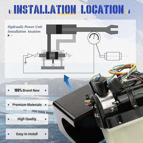 V351HPU1 Hydraulic Power Unit-12V Replace for Pump Two Solenoid Valves Compatible with Bennett Marine in Saudi Arabia