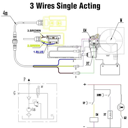 3 أسلاك تفريغ مقطورة التحكم عن بعد التبديل DC 12V لوحدة الطاقة مضخة هيدروليكية واحدة التمثيل، كابل 15FT، وحدة تحكم عن بعد لشاحنة قلابة رفع بوابة رافعة الرافعات هادم in Kuwait