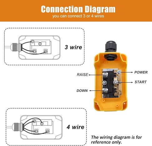 ParnicoTech 4 Wire Dump Trailer Remote Control Switch 12V DC, Up Down Switch for Single Acting Hydraulic Pumps, Dump Truck Trailer Hoist Lift Gate Power Unit Controller in Kuwait