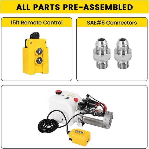 12V Hydraulic Power Unit 3200 PSI, Double-Acting Hydraulic Pump for Dump Trailer & Car Lifting in Saudi Arabia