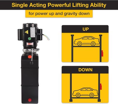 مضخة دوبي الهيدروليكية 16 كوارت، وحدة طاقة هيدروليكية 4 جالون 220 فولت 2 حصان 3450 دورة في الدقيقة مضخة رفع السيارة الهيدروليكية الكهربائية أحادية الطور لرفع السيارة والمقطورة القلابة in Kuwait