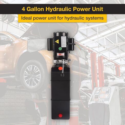 مضخة دوبي الهيدروليكية 16 كوارت، وحدة طاقة هيدروليكية 4 جالون 220 فولت 2 حصان 3450 دورة في الدقيقة مضخة رفع السيارة الهيدروليكية الكهربائية أحادية الطور لرفع السيارة والمقطورة القلابة in Kuwait