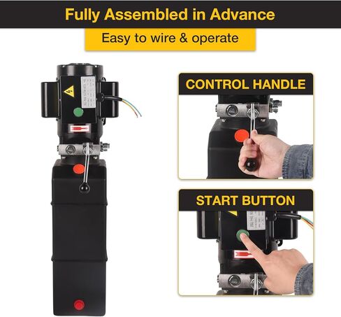 مضخة دوبي الهيدروليكية 16 كوارت، وحدة طاقة هيدروليكية 4 جالون 220 فولت 2 حصان 3450 دورة في الدقيقة مضخة رفع السيارة الهيدروليكية الكهربائية أحادية الطور لرفع السيارة والمقطورة القلابة in Kuwait