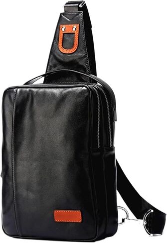 Messenger Bags Backpack Leather Bag Men's Multifunctional Zipper Shoulder Casual Chest Waist in Kuwait