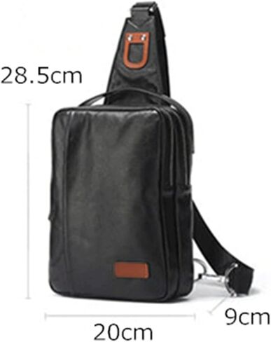 Messenger Bags Backpack Leather Bag Men's Multifunctional Zipper Shoulder Casual Chest Waist in Kuwait