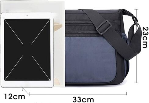 Messenger Bags Nylon Shoulder Bag Men's Strong Fabric Solid Color Durable Zipper Pocket in Saudi Arabia