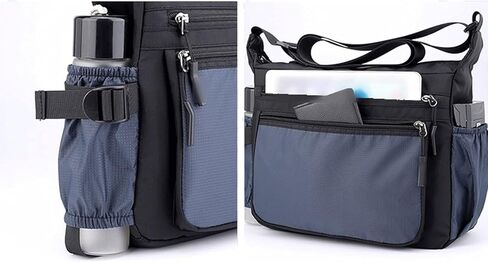 Messenger Bags Nylon Shoulder Bag Men's Strong Fabric Solid Color Durable Zipper Pocket in Saudi Arabia