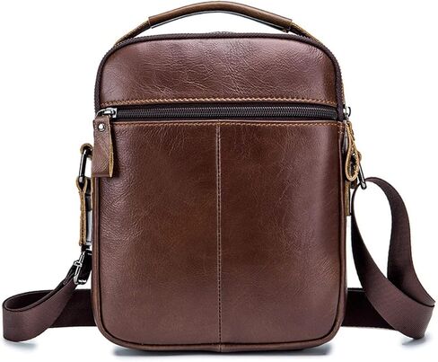 Messenger Bags Retro Leather Shoulder Bag Casual Men's Zipper Small in Kuwait