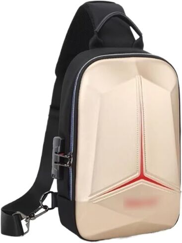 Messenger Bags Men's Multifunctional PVC Anti-Theft Shoulder Bag USB Travel Chest in Kuwait