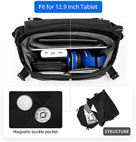 Messenger Bags Men Large Capacity Travel Shoulder Bag Waterproof Zipper Short Distance Casual Student in Saudi Arabia