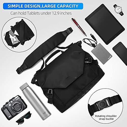 Messenger Bags Men Large Capacity Travel Shoulder Bag Waterproof Zipper Short Distance Casual Student in Saudi Arabia