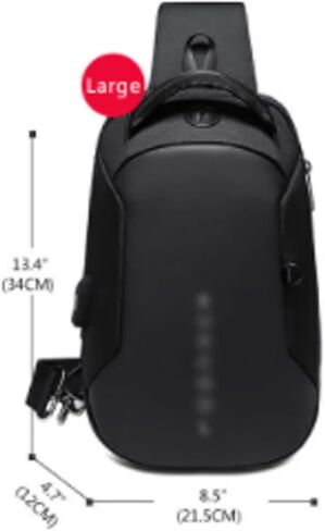 Messenger Bags Multifunction Crossbody Chest Bag Men USB Charging Port Messengers Water Repellent Shoulder Male in Kuwait