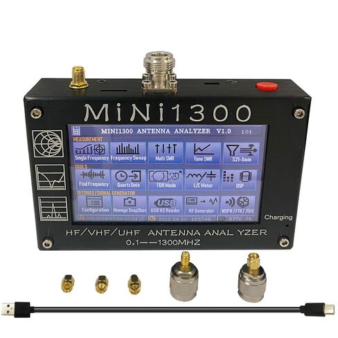 محلل هوائي Mini1300 0.1-1300 ميجا هرتز مع شاشة لمس 4.3 بوصة SWR/مقاومة/اختبار فقدان الإرجاع TDR وL/C متر SMA مجموعة معايرة غلاف من سبائك الألومنيوم in Kuwait