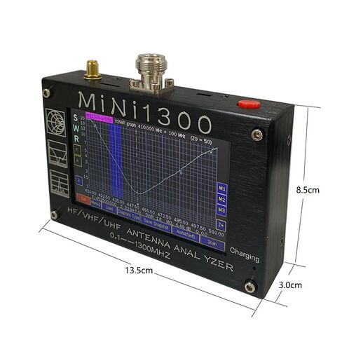 محلل هوائي Mini1300 0.1-1300 ميجا هرتز مع شاشة لمس 4.3 بوصة SWR/مقاومة/اختبار فقدان الإرجاع TDR وL/C متر SMA مجموعة معايرة غلاف من سبائك الألومنيوم in Kuwait