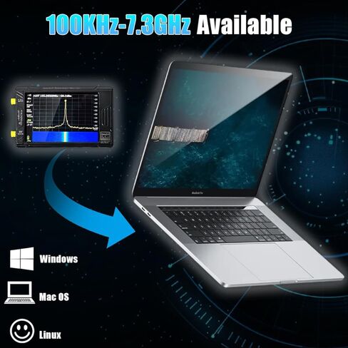 TinySA Ultra+ ZS407، محلل الطيف المحمول ومولد الإشارة 7.3 جيجا هرتز، محلل الترددات اللاسلكية 2 في 1 100 كيلو هرتز - 7.3 جيجا هرتز مع شاشة لمس 4 بوصات، لتصحيح أخطاء WiFi/Bluetooth، راديو HAM، محاذاة الأقمار الصناعية in Kuwait