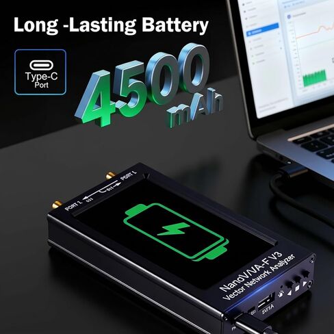محلل شبكة ناقل NanoVNA-F V3 من AURSINC، محلل هوائي محمول بشاشة 4.3 بوصة تعمل باللمس 1 ميجا هرتز - 6 جيجا هرتز لراديو هام، S-Parameters S11 S21، SWR، TDR، المرحلة، التأخير، مخطط سميث، RTC في الوقت الحقيقي in Saudi Arabia