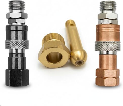 موصل المدخل CGA-580 الجوز & 3 "الحلمة وشعلة أوكسي الأسيتيلين توصيلات سريعة | 1/4" ذكر مضيئة | مجهزة بوظائف تقليل الضوضاء والترشيح | الإعداد السريع للحام والقطع YBMTE in Kuwait