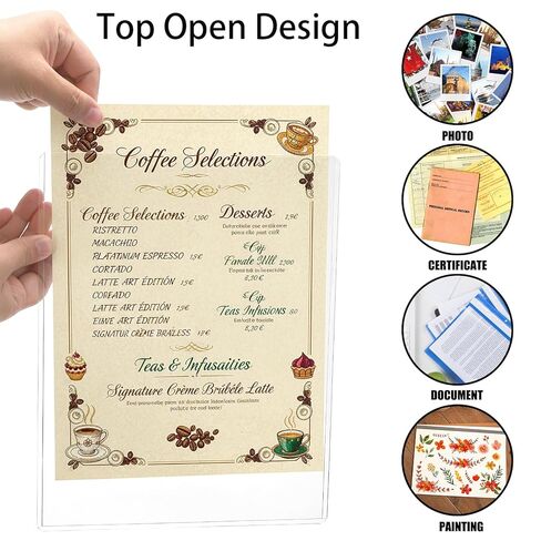 Jucoan 35 Pack Clear Menu Covers 8.5 x 11 Inch, 0.35 MIL Hard Plastic PVC Menu Sleeves, Single Page 2 View Menu Holder Protectors for Letter Size Recipe Wine List Coffee Bar Pub Hotel in Saudi Arabia