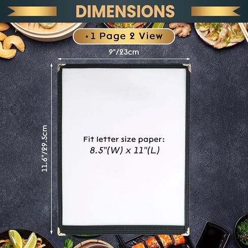 25 Pack 8.5 x 11 Inch Menu Covers, Various Style Menu Sleeves Clear View Menu Holder for Kitchen, Restaurant Supplies, Drink, Wine Menu (2 Page 4 View) in Saudi Arabia