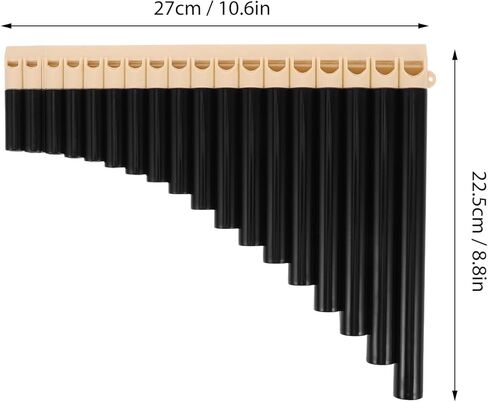 16-pipe Pan Flute Traditional Chinese Folk Instrument for Beginners and School Bands, Portable Panpipes in Brown Tone for Learning, Practice, and Performance in Saudi Arabia