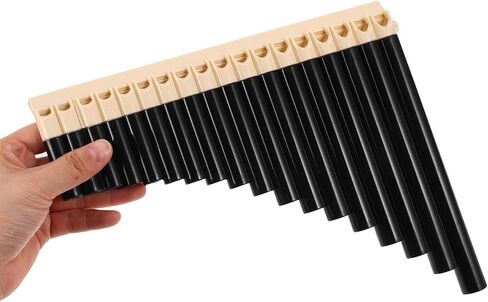 16-pipe Pan Flute Traditional Chinese Folk Instrument for Beginners and School Bands, Portable Panpipes in Brown Tone for Learning, Practice, and Performance in Saudi Arabia