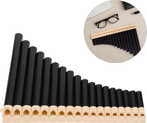 16-pipe Pan Flute Traditional Chinese Folk Instrument for Beginners and School Bands, Portable Panpipes in Brown Tone for Learning, Practice, and Performance in Saudi Arabia