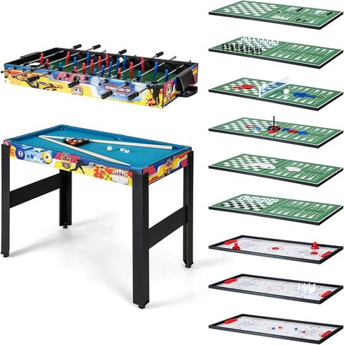 Giantex 12-in-1 Multi Game Table, 48 Inch Combination Game Tables with Foosball, Hockey, Ping Pong, Pool, Chess, Bowling, Checkers, Shuffleboard, Combo Game Table Set for Adults in Saudi Arabia