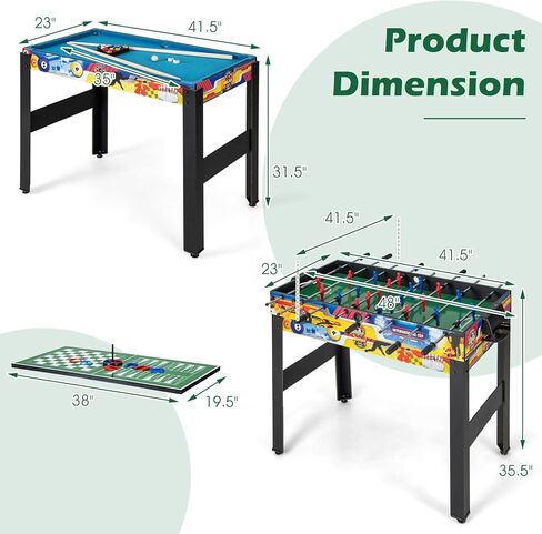 Giantex 12-in-1 Multi Game Table, 48 Inch Combination Game Tables with Foosball, Hockey, Ping Pong, Pool, Chess, Bowling, Checkers, Shuffleboard, Combo Game Table Set for Adults in Saudi Arabia