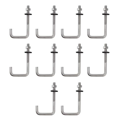 (10 Pieces) M6x25x75mm Roof Anchor Bolt 304 Stainless Steel J Hook Wall Hook Long Shank Hooks With Hex Nut Concrete Anchors Screws in Saudi Arabia
