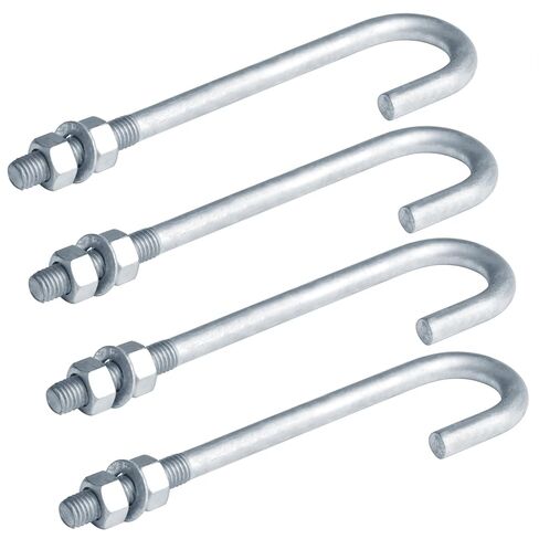 4 Pack 5/8"-11 x 9-7/8" J Bolt Anchor for Concrete Post Deck Fence, Hot Dipped Galvanized Steel in Saudi Arabia