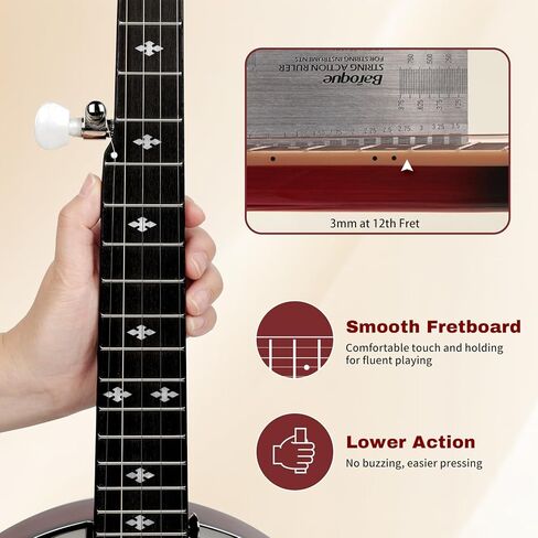 Kmise Banjo, 5 String Mini Banjos with Remo Head, Portable Travel 28-inch Closed Back Banjo Kit with Bag, Strap, Tuner, and Finger Picks for Beginners Adults Starter Gift in Saudi Arabia