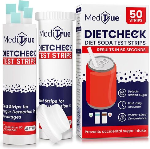 DietCheck – 50 Diet Soda Test Strips to Detect Non-Diet Soft Drinks – A Must-Have for Diabetics, Keto & Sugar-Free Diets – 50 Strips – Verify Your Diet Drink in Seconds in Saudi Arabia