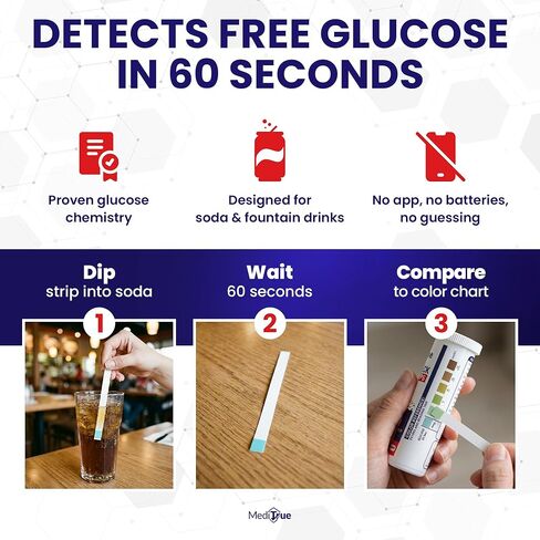 DietCheck – 50 Diet Soda Test Strips to Detect Non-Diet Soft Drinks – A Must-Have for Diabetics, Keto & Sugar-Free Diets – 50 Strips – Verify Your Diet Drink in Seconds in Saudi Arabia