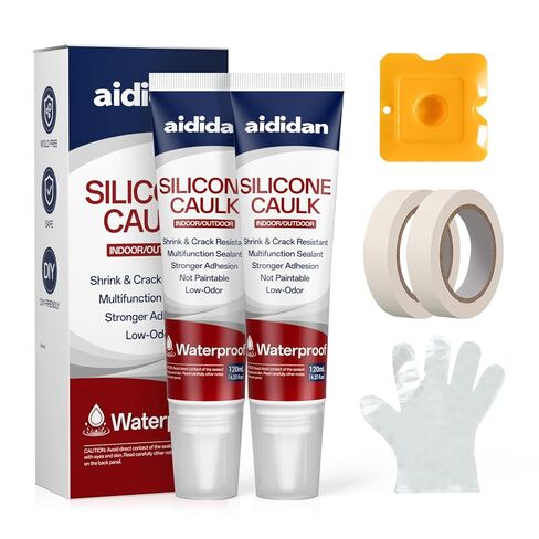 Silicone Caulk 4.23 Fl Oz for Kitchen & Bathroom - White, Waterproof Silicone Sealant for Window Toilet Sink Door Caulking Sealant Stronger Adhesion Shrink & Crack Proof (1 Pack) in Saudi Arabia