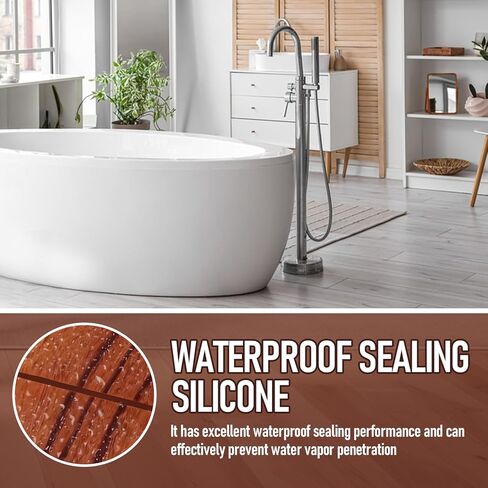 JAOJAO Brown Silicone Caulk, Brown Caulk Water-Resistant Adhesive Perfect Seal for Interior and Exterior Use Reliable and Effective Long-Lasting Protection for Doors Windows Siding Roofing,100g in Kuwait