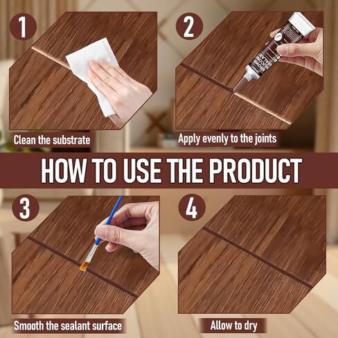 JAOJAO Brown Silicone Caulk, Brown Caulk Water-Resistant Adhesive Perfect Seal for Interior and Exterior Use Reliable and Effective Long-Lasting Protection for Doors Windows Siding Roofing,100g in Kuwait