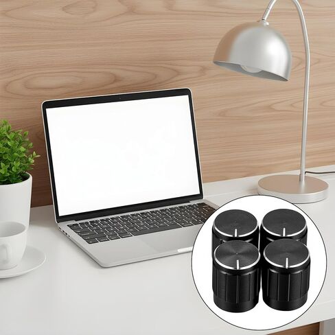 12 pcs Lamp Switch Knob Replacement Set, Lamp Turn Knob 6mm Shaft Hole, 17x15mm Black & Silver Rotary Dimmer Switch Knobs for Table & Floor Lamps Lights in Kuwait