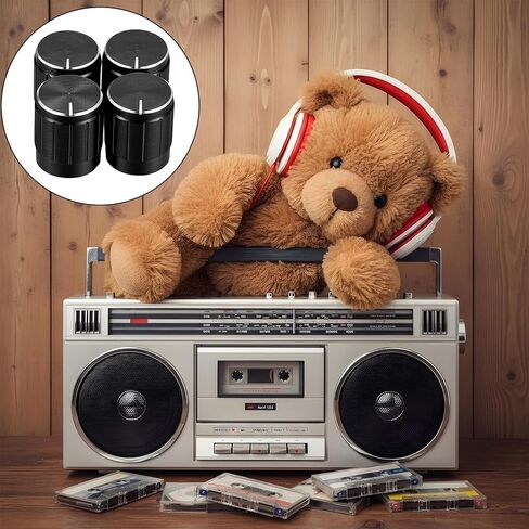 12 pcs Lamp Switch Knob Replacement Set, Lamp Turn Knob 6mm Shaft Hole, 17x15mm Black & Silver Rotary Dimmer Switch Knobs for Table & Floor Lamps Lights in Kuwait