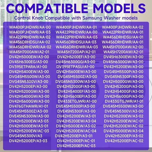 Washer Control Knobs Replacement DC64-03186A Fits for Samsung Washer/Dryer,Replace DC67-00680A DC97-18058A DC97-18058C DC97-18058B EAP117352689 PS11735268 AP6002623 in Kuwait