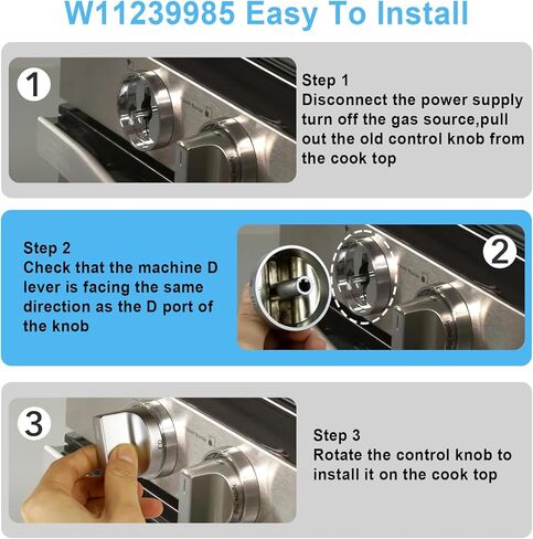 5 قطع W10850015 مقابض موقد الغاز المتوافقة مع نطاقات الغاز الدوامة استبدال W10850015 W11032553 PD00061875 4845290 AP6333411 PS12578779 EAP12578779 in Kuwait