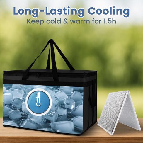 Cooler Insulated Food Delivery Bag & Drink Carrier with Hard Bottom, XXX-Large Pizza Bags for Commercial Food Delivery, Grocery Catering Travel Thermal Frozen Carrier, Cold Warmer Accessories in Saudi Arabia