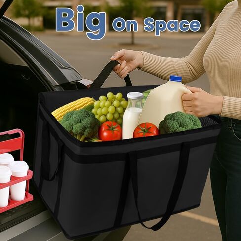 Cooler Insulated Food Delivery Bag & Drink Carrier with Hard Bottom, XXX-Large Pizza Bags for Commercial Food Delivery, Grocery Catering Travel Thermal Frozen Carrier, Cold Warmer Accessories in Saudi Arabia
