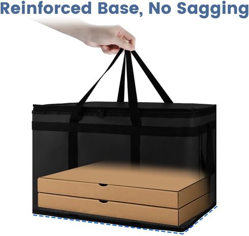 Cooler Insulated Food Delivery Bag & Drink Carrier with Hard Bottom, XXX-Large Pizza Bags for Commercial Food Delivery, Grocery Catering Travel Thermal Frozen Carrier, Cold Warmer Accessories in Saudi Arabia