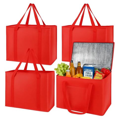 musbus 4-Pack insulated trunk organizer car cooler bag Food Insulated Grocery shopping bags, Black, reusable,zipper,foldable,tote,cold,for adult,for foodland, in Saudi Arabia